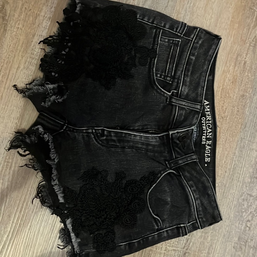 black jean shorts size 2